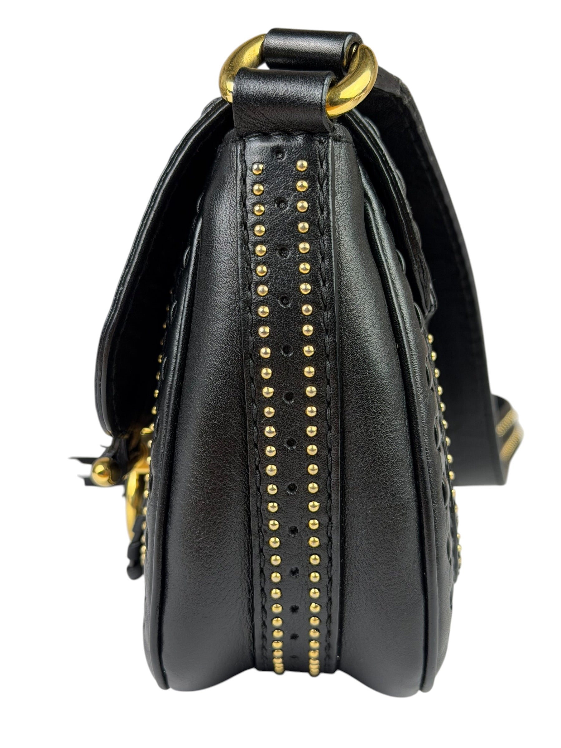 Gucci Black Leather Snaffle Bit Shoulder Bag