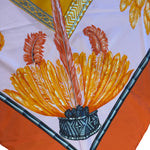 Hermes Points Twill Orange Brazil Scarf