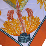 Hermes Points Twill Orange Brazil Scarf