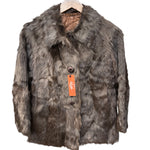 Vintage Chocolate Brown Rabbit Fur Coat
