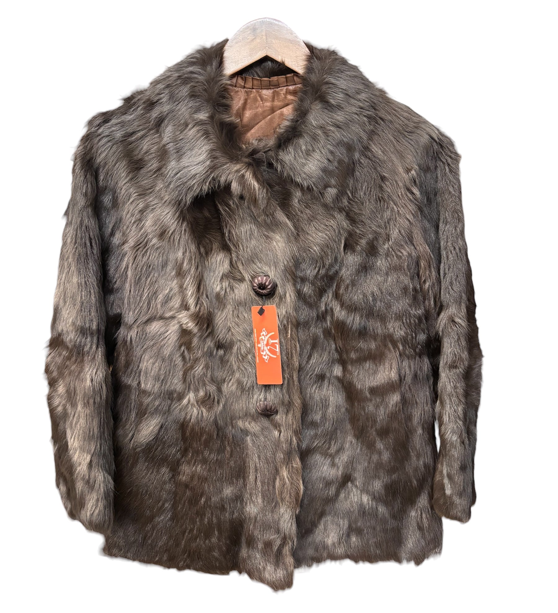 Vintage Chocolate Brown Rabbit Fur Coat