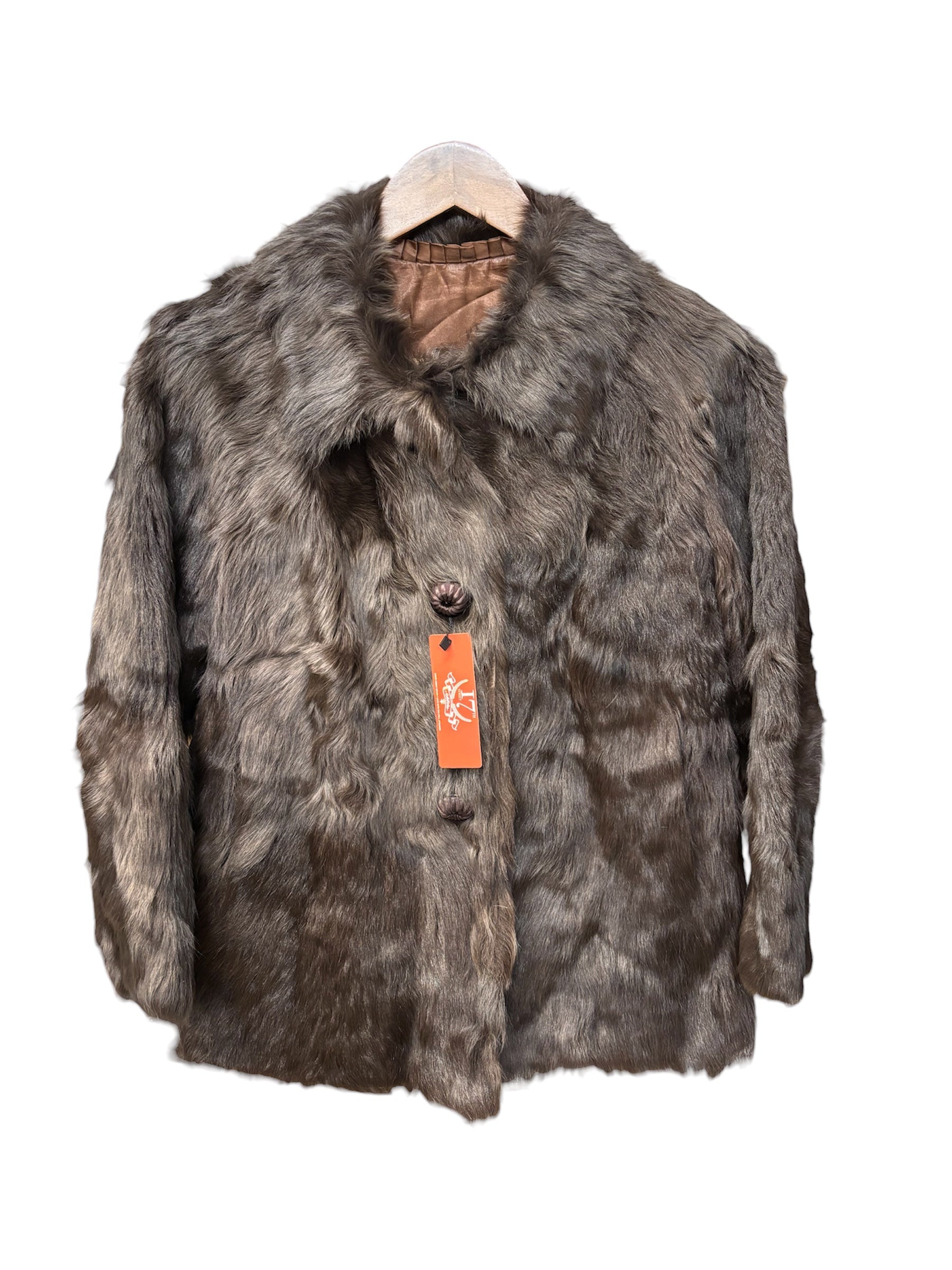 Vintage Chocolate Brown Rabbit Fur Coat