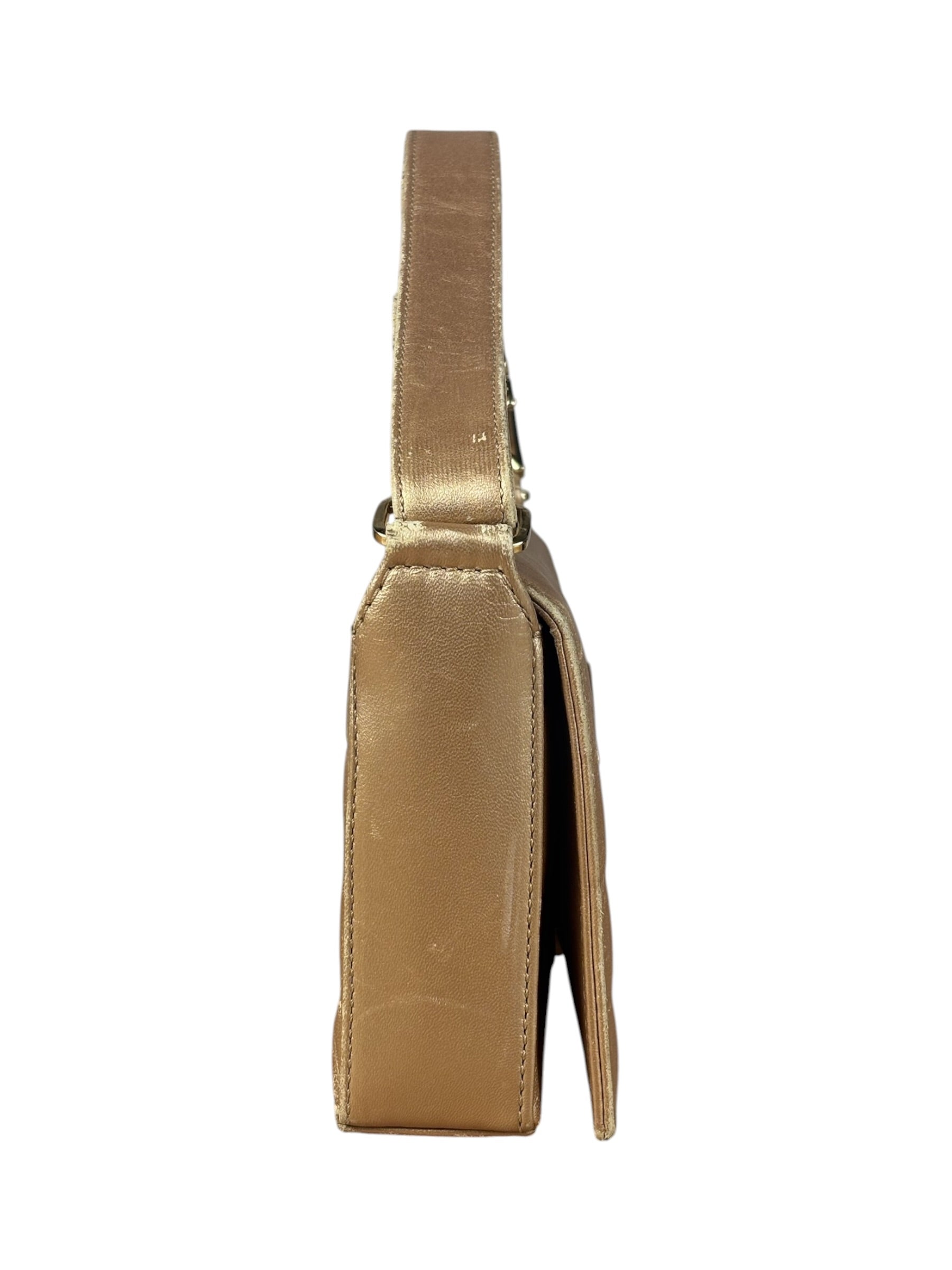 Chanel Gold Calfskin Chocolate Bar Shoulder Bag 2002