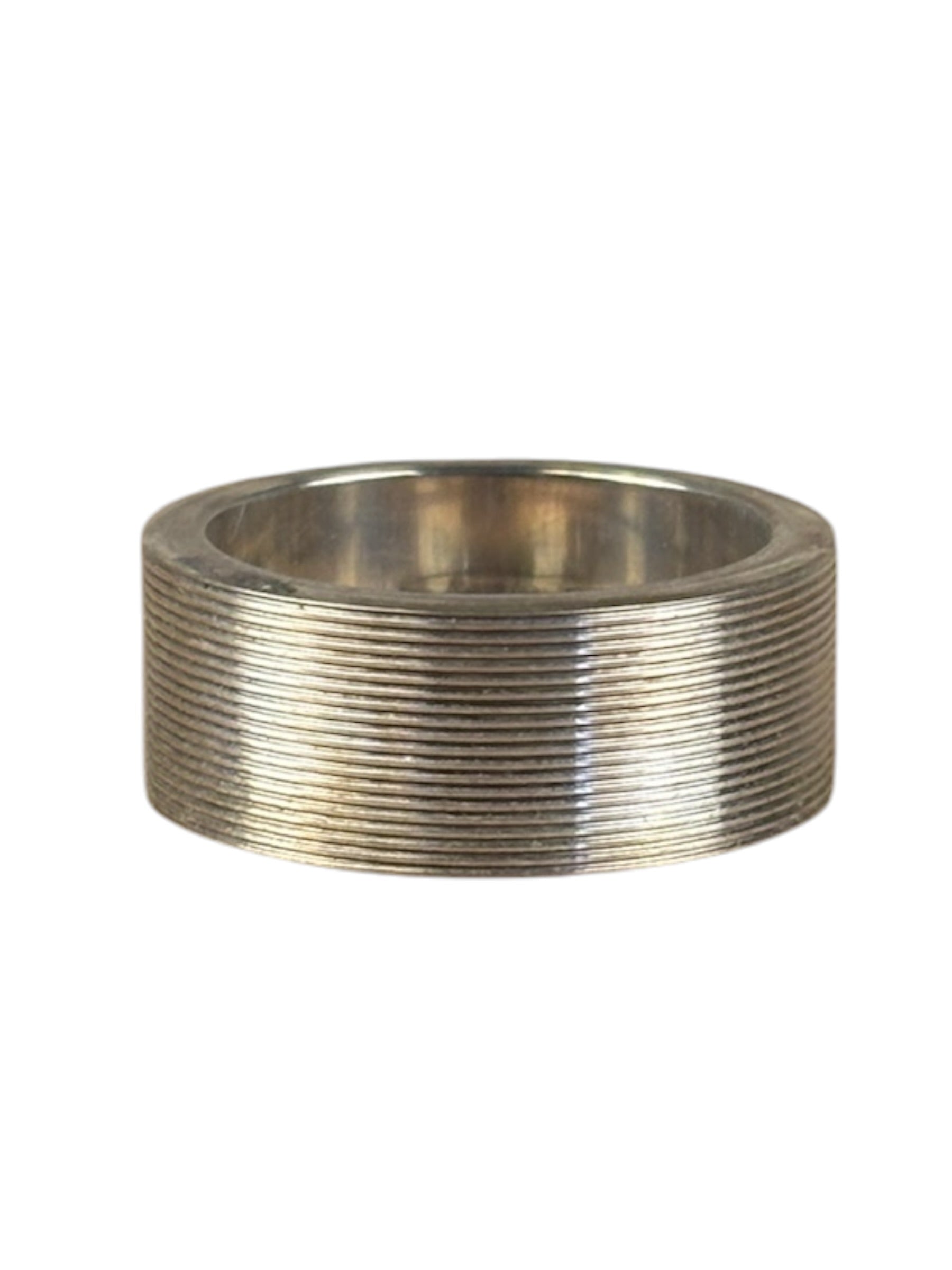 Gucci Silver Wide Flat Subtle Brushed Ring