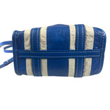 Balenciaga White/Blue Bazar Stripe Two-Way Tote Bag