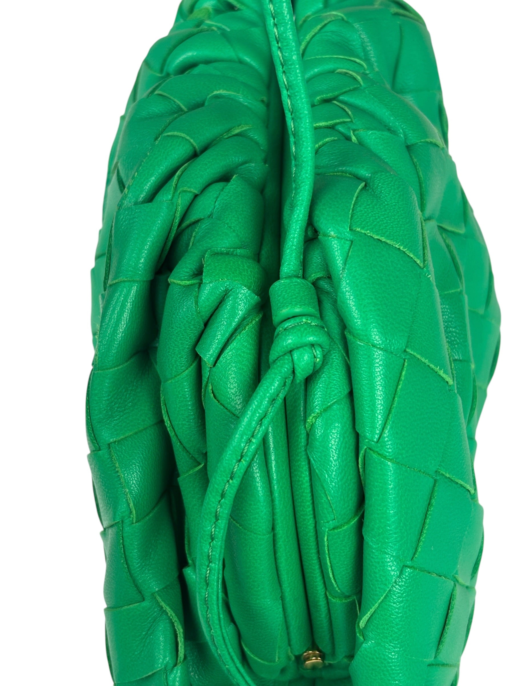 Bottega Veneta Green Leather Intercciato Small Crossbody