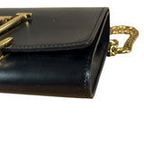 Louis Vuitton Black Leather Louis Chain Pochette