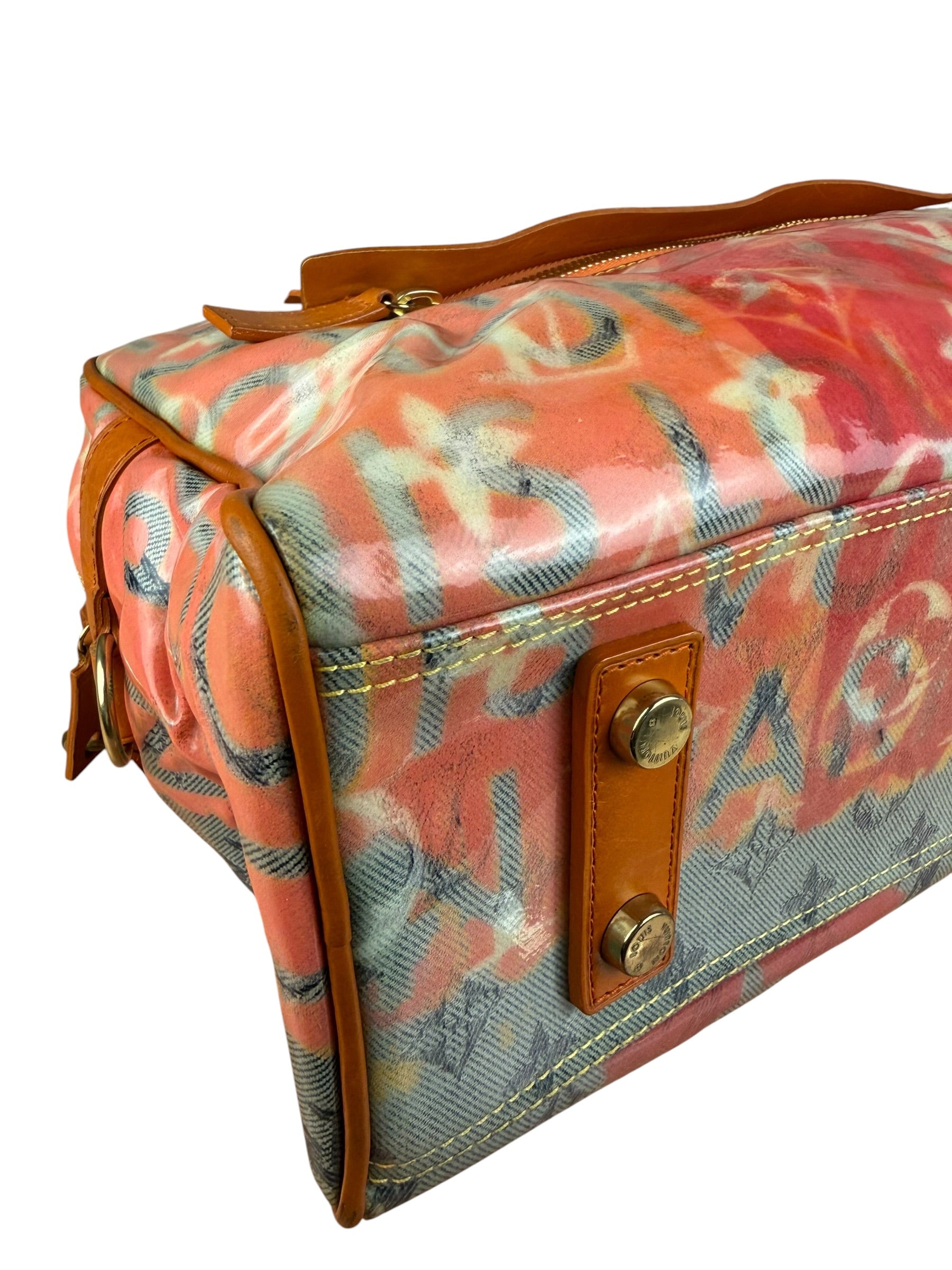 Louis Vuitton Richard Prince Orange Vinyl Canvas Monogram Hand Bag PM