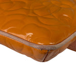 Chanel Orange Patent Leather Camellia Flap Pochette 2003