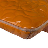 Chanel Orange Patent Leather Camellia Flap Pochette 2003