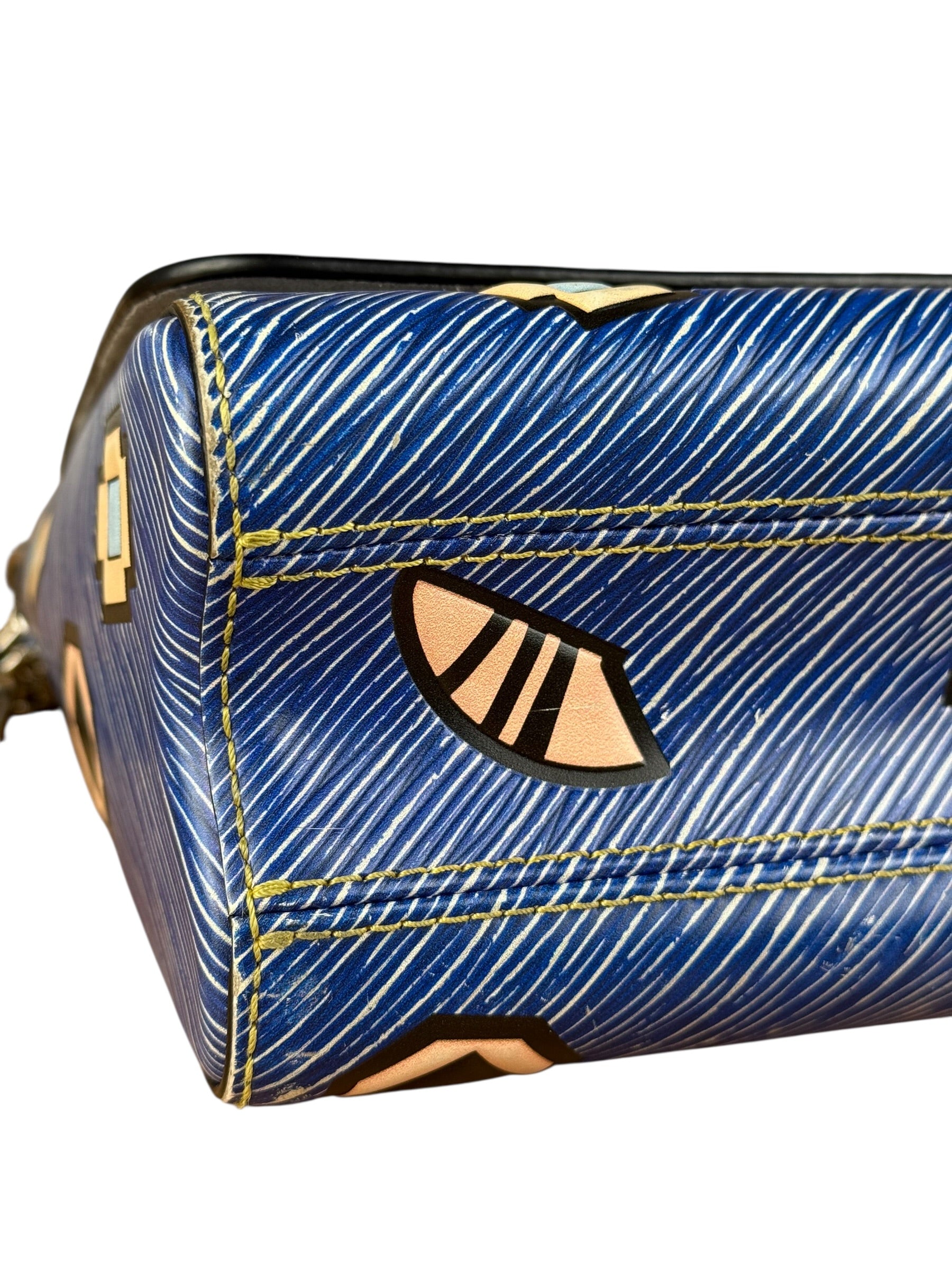 Louis Vuitton Blue Aztec Epi Leather Twist MM Bag
