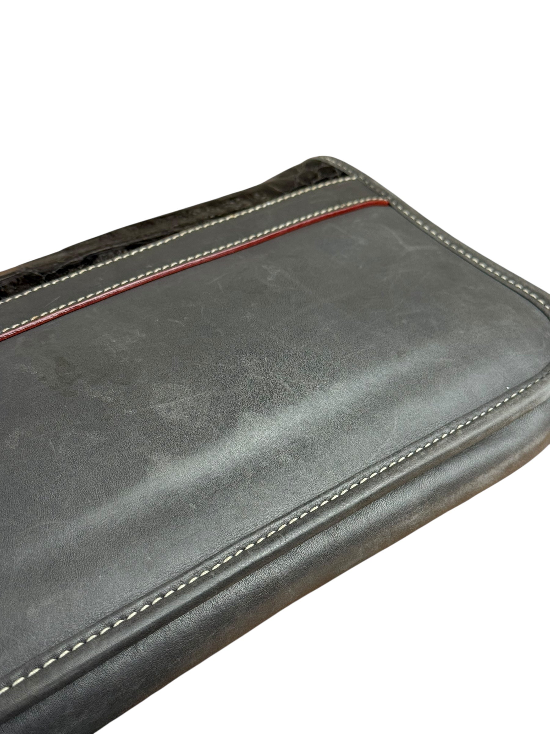 Gucci Vintage Grey Leather Flap Clutch