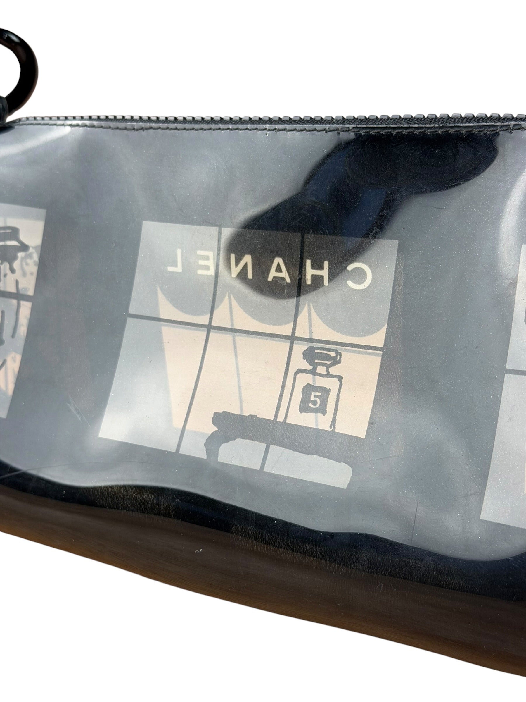 Chanel Black PVC Vinyl Coco Windows Pochette 2003