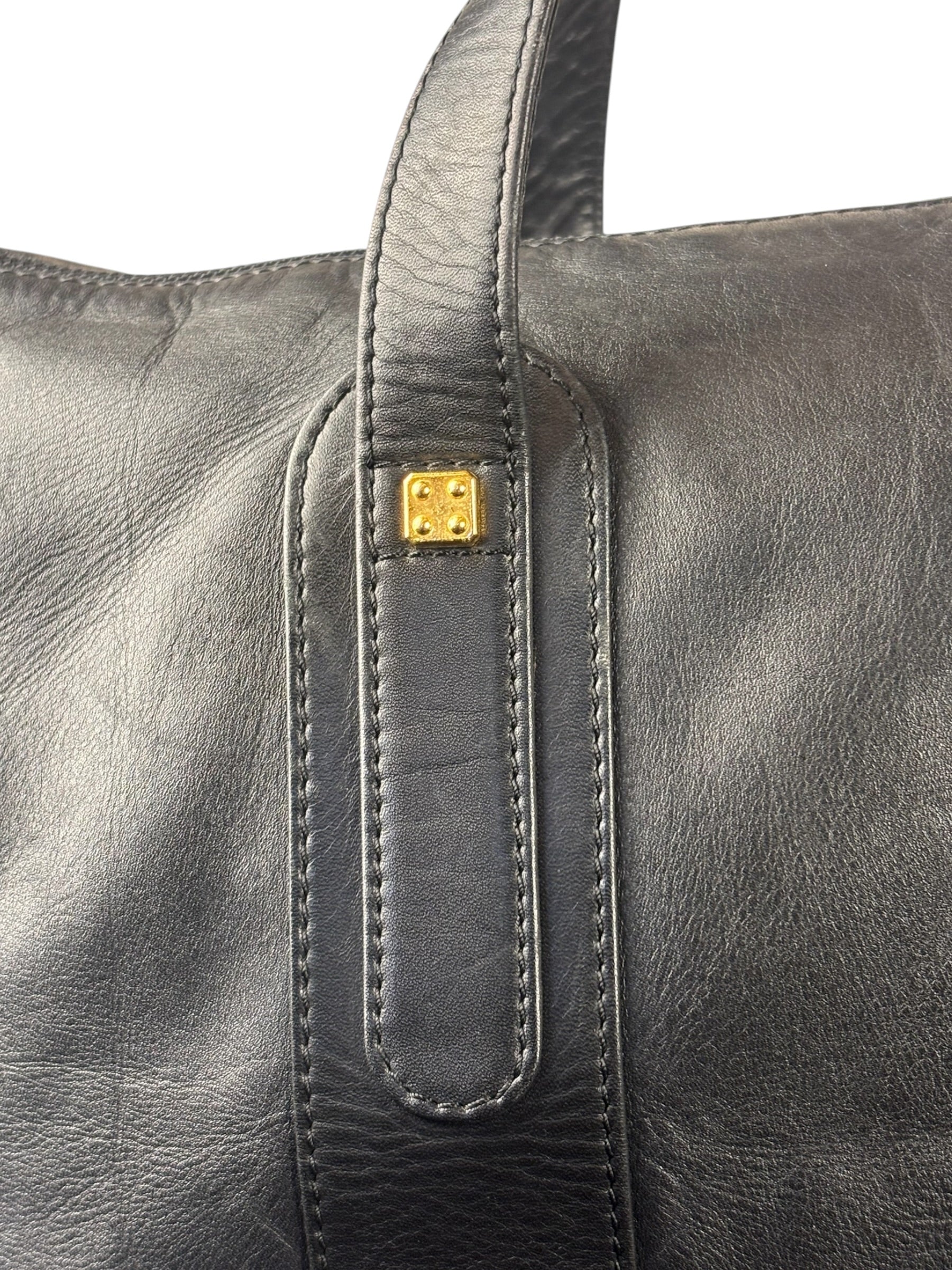 Loewe Vintage Black Calfskin Carryall Handbag