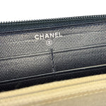 Chanel Navy Blue Long Zip Wallet