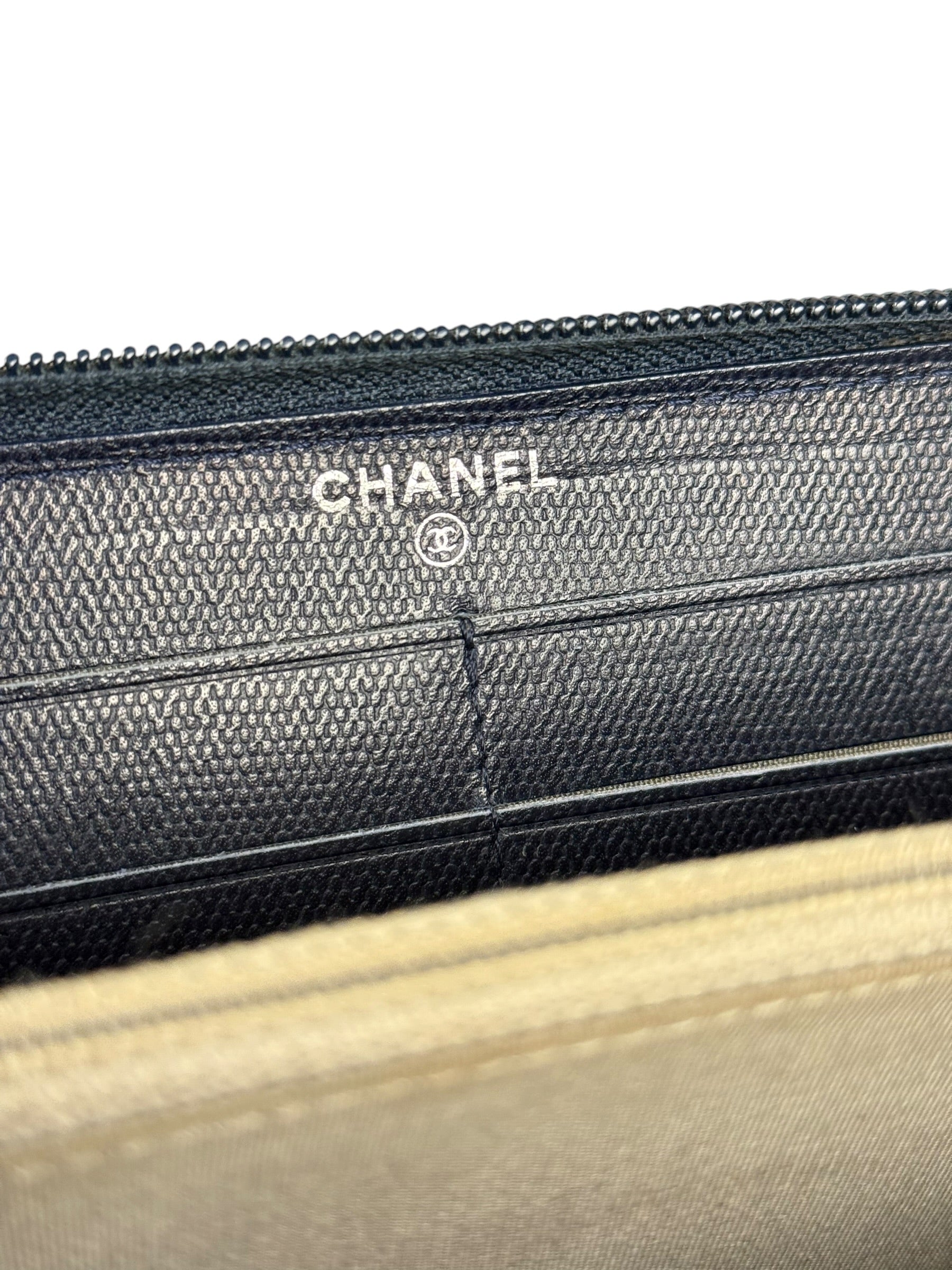 Chanel Navy Blue Long Zip Wallet