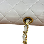 Chanel White Quilted Leather CC Flap Shoulder Bag 2013