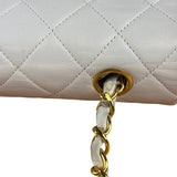 Chanel White Quilted Leather CC Flap Shoulder Bag 2013