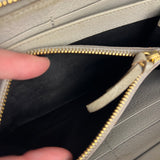 Balenciaga Grey Leather Moto Long Wallet