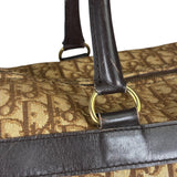 Christian Dior Brown Leather Trim Trotter Boston Handbag