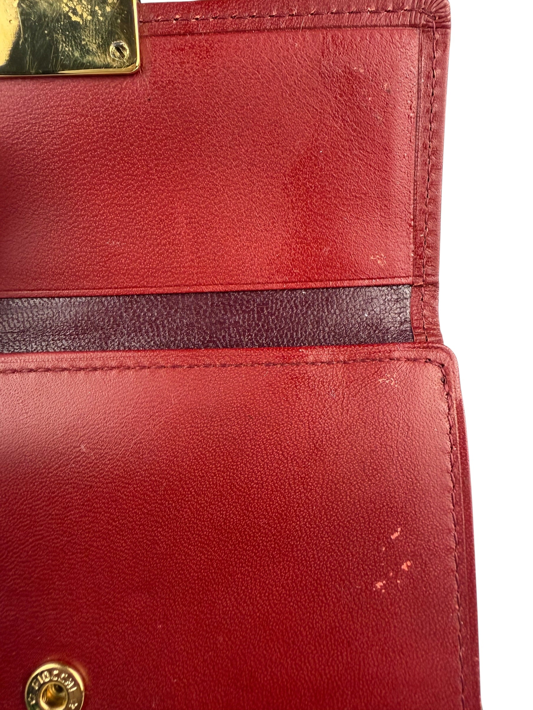 Givenchy Vintage Red Leather Trifold Wallet