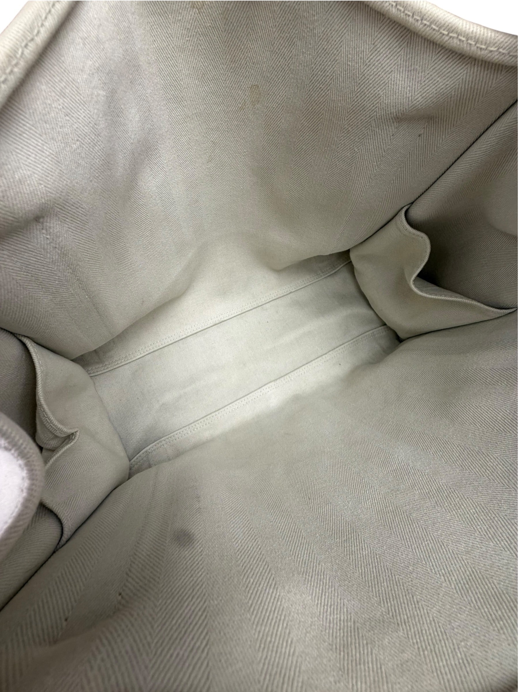 Hermes Beige/Brown Leather Trim Cabalicol Tote