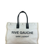 Saint Laurent Beige Canvas Rive Gauche Tote Bag