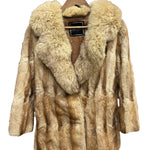 Vintage Erifort Sandy Tan Fox Fur Trim Mink Body Fur Coat