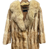 Vintage Erifort Sandy Tan Fox Fur Trim Mink Body Fur Coat