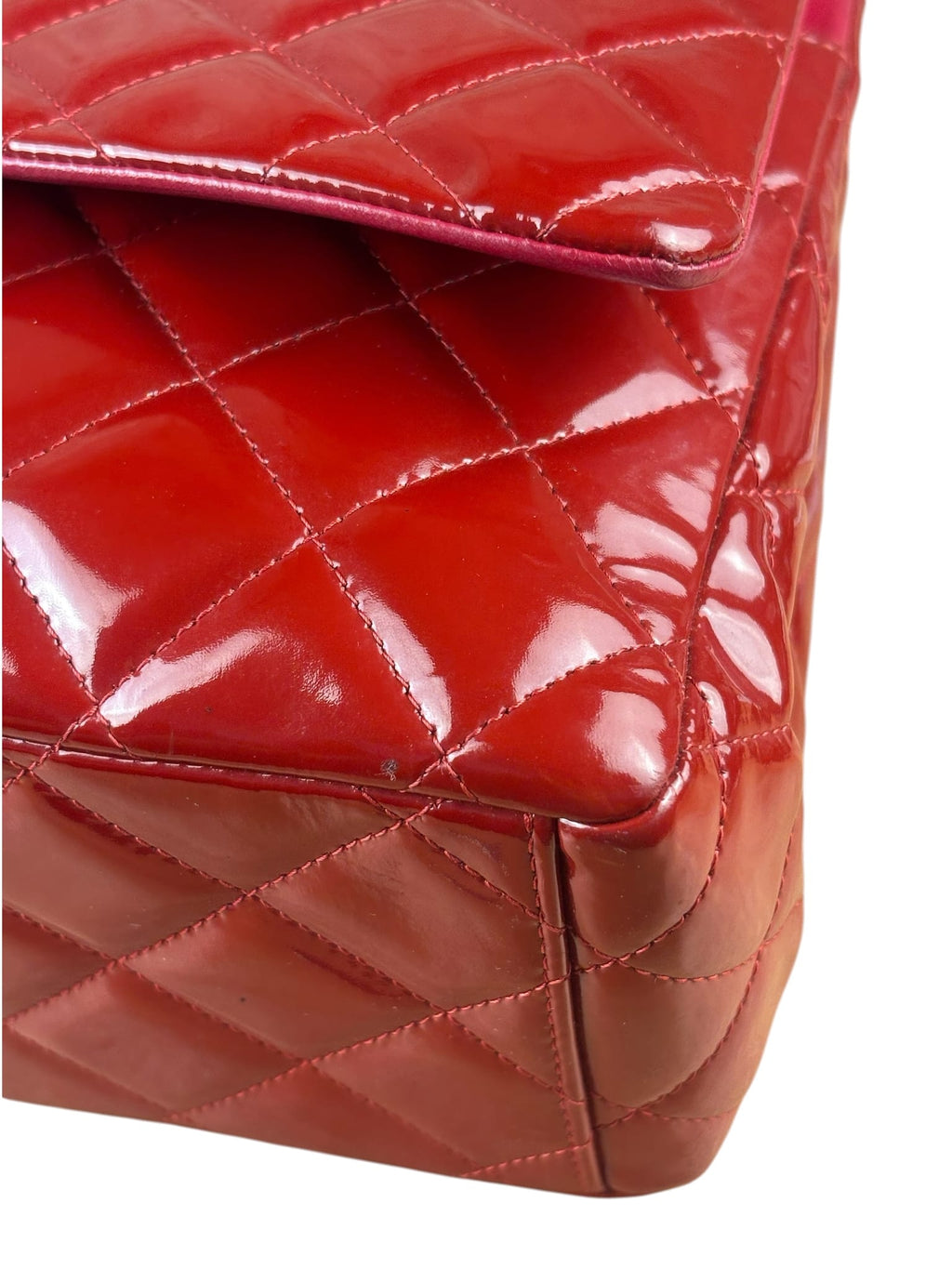 Chanel Red Patent Leather Jumbo Double Flap 2013