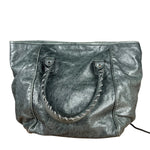 Balenciaga Leather Motocross Muted Teal Sunday Tote