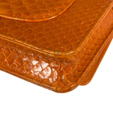 Chanel Orange Pythonskin Flap Wallet On Chain 2013
