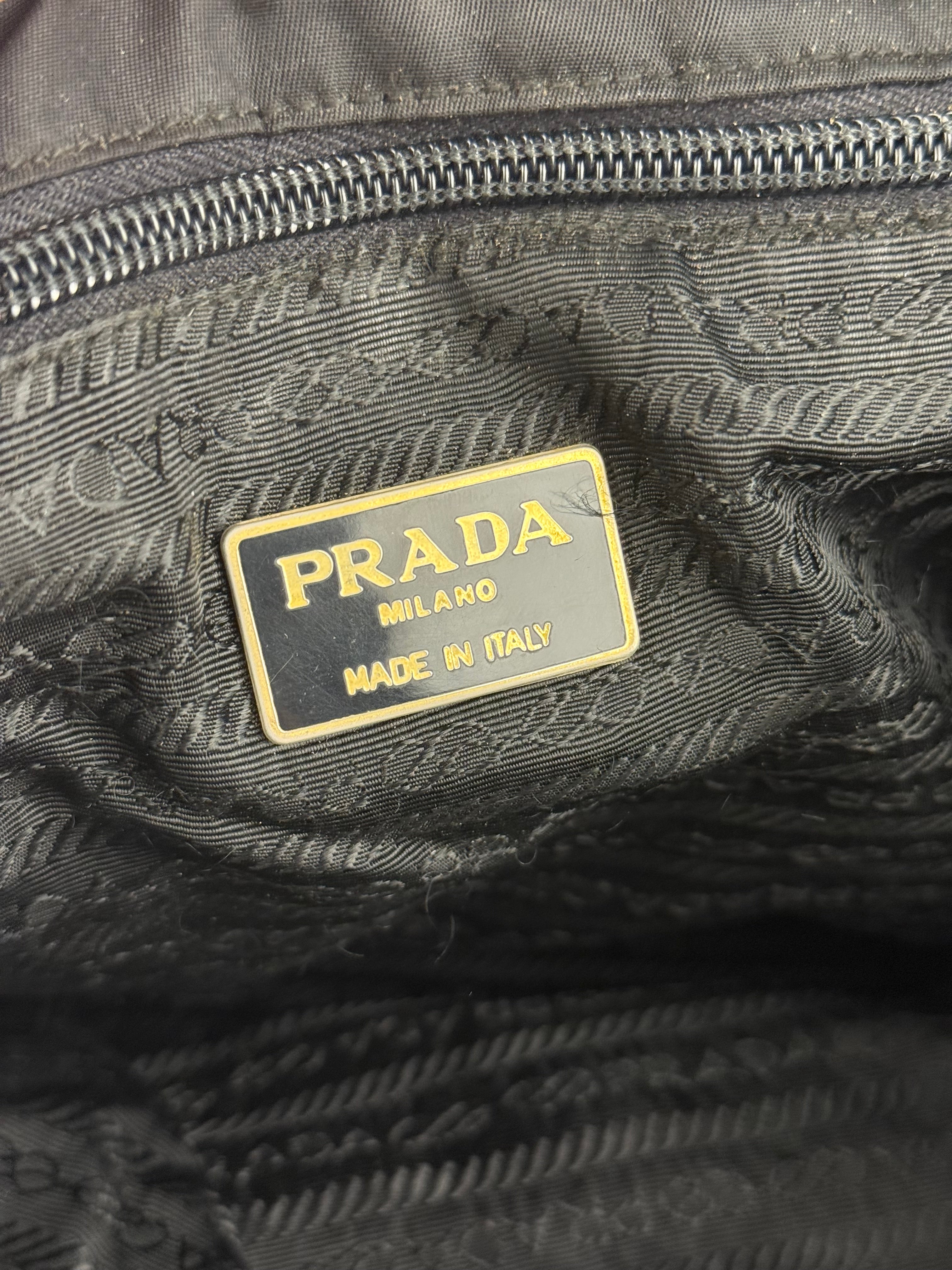 Prada Vintage Black Nylon Drawstring Backpack