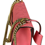 Gucci GG Pink Embossed Leather Small Padlock Chain Bag