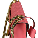 Gucci GG Pink Embossed Leather Small Padlock Chain Bag