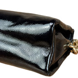 Gucci Black Patent Leather Chain Double G Shoulder Bag