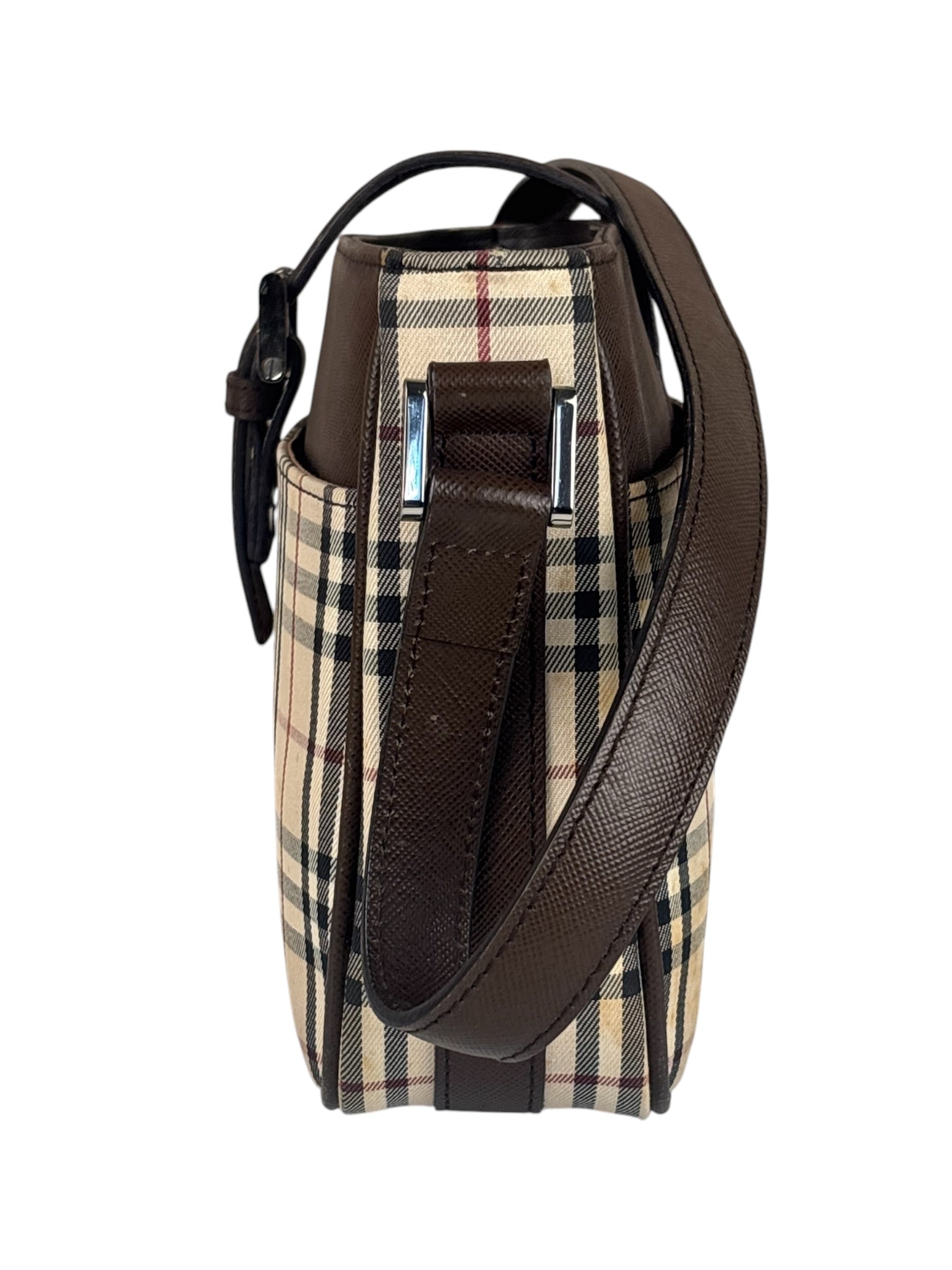 Burberry Brown Leather House Shoulder Bag