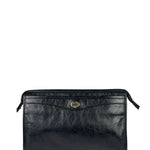 Gucci Black Leather Zip Clutch