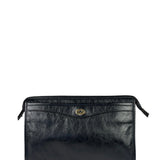 Gucci Black Leather Zip Clutch