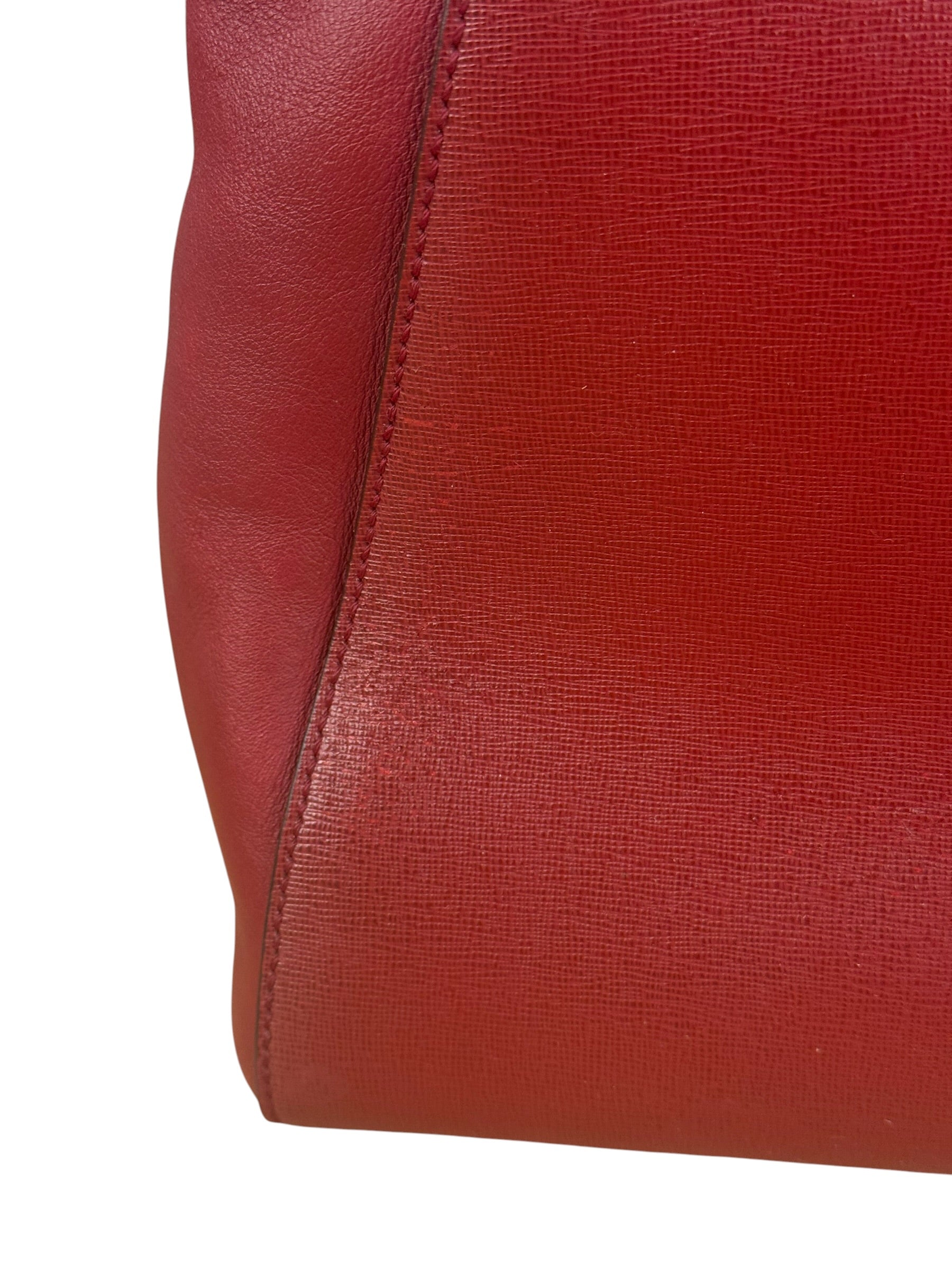 Fendi Red Leather 2Jours Handbag (Deterioration)