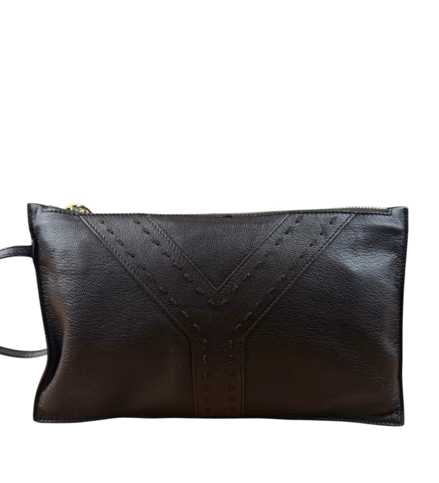 Yves Saint Laurent Vintage Brown Wristlet Pouch