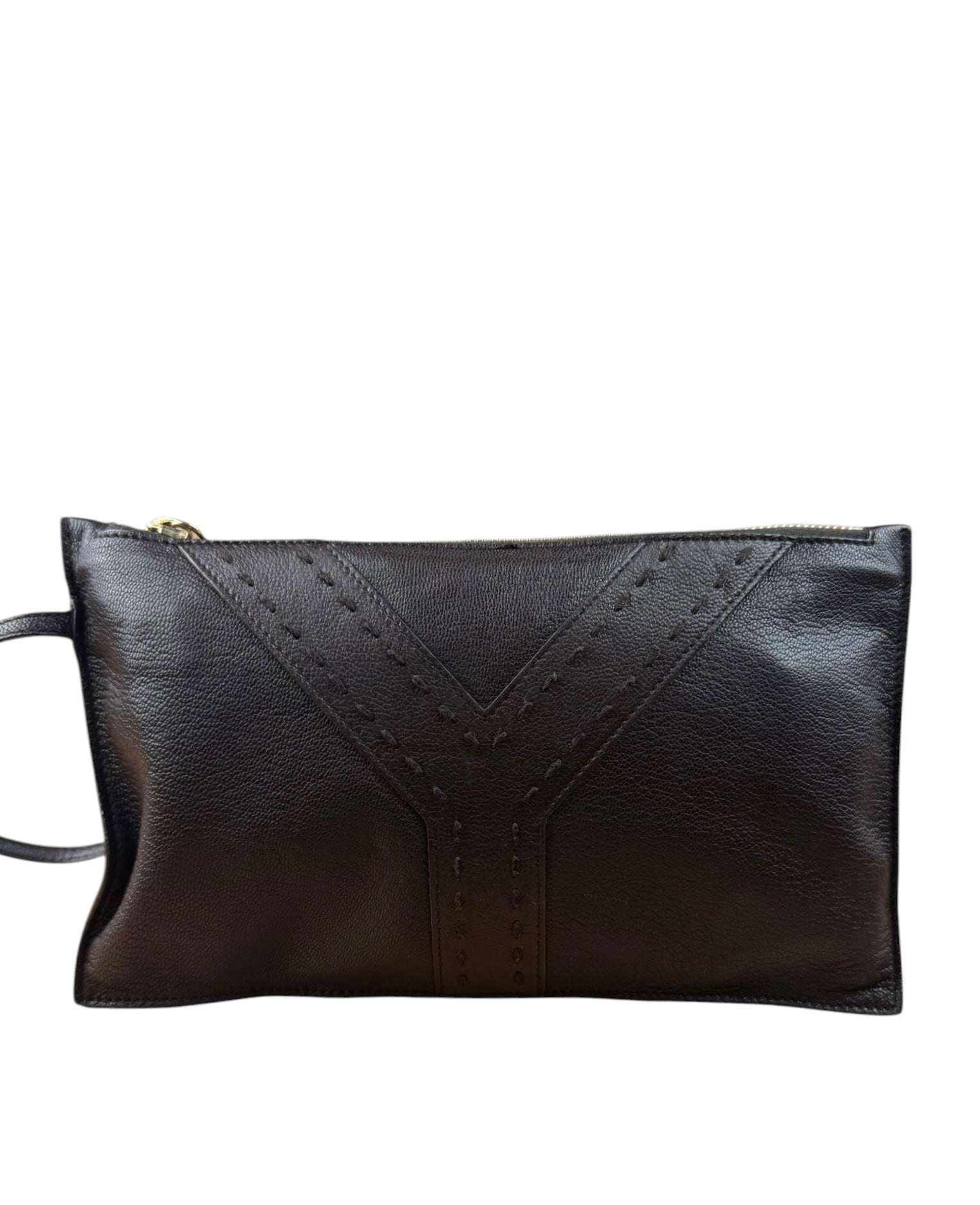 Yves Saint Laurent Vintage Brown Wristlet Pouch