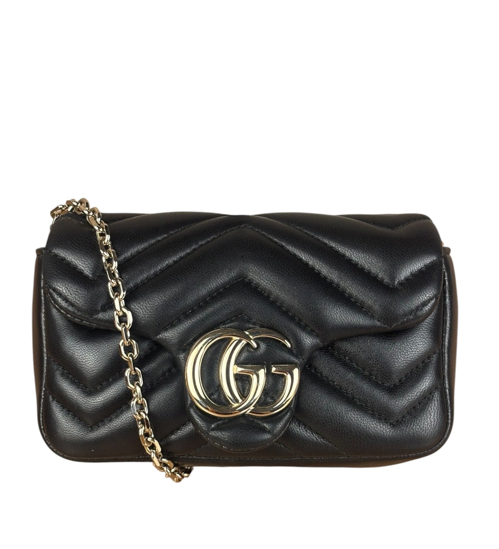 Gucci GG Black Marmont Leather Mini Chain Shoulder Bag