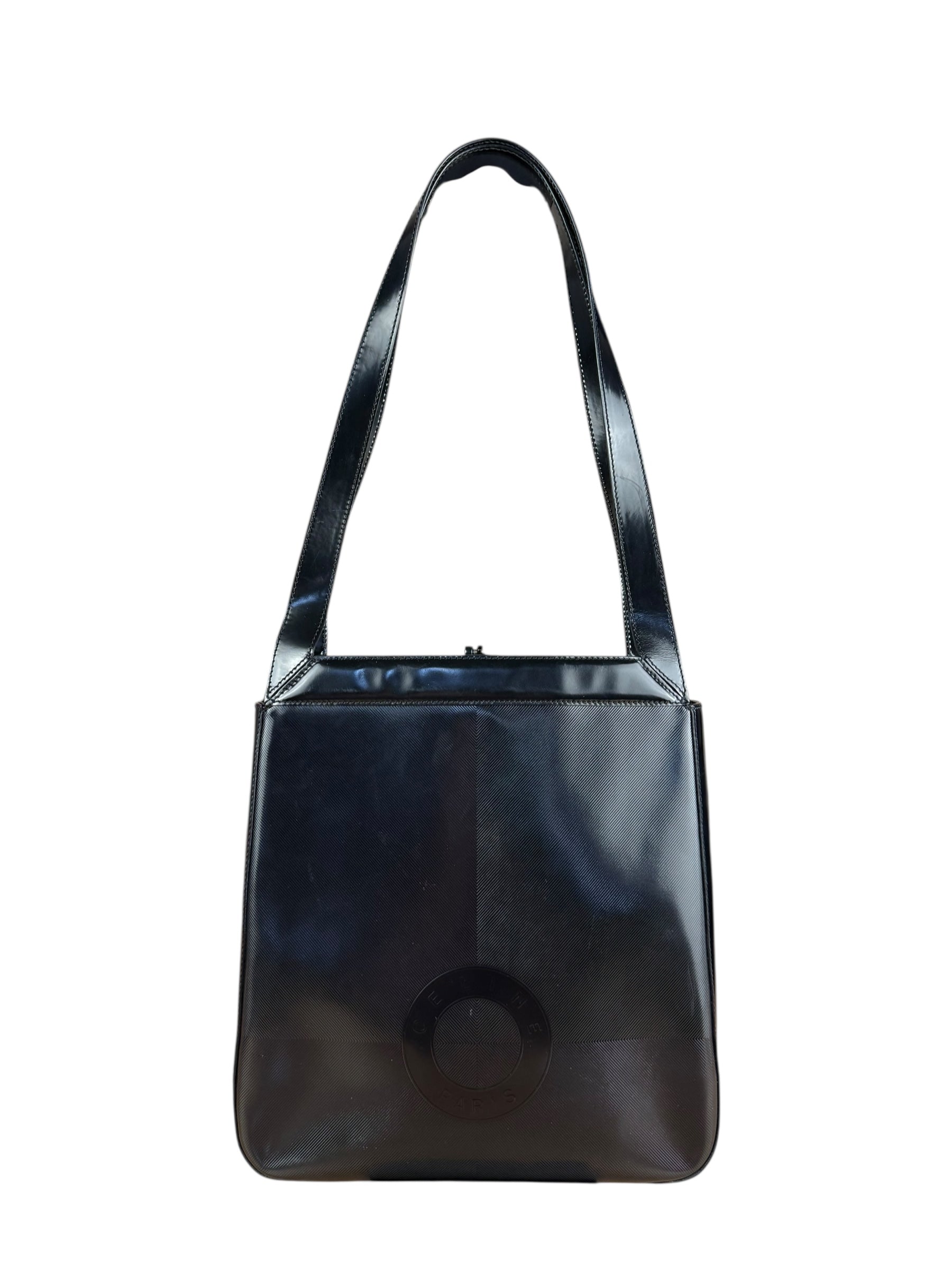 Celine Vintage Patent Logo Shoulder Bag