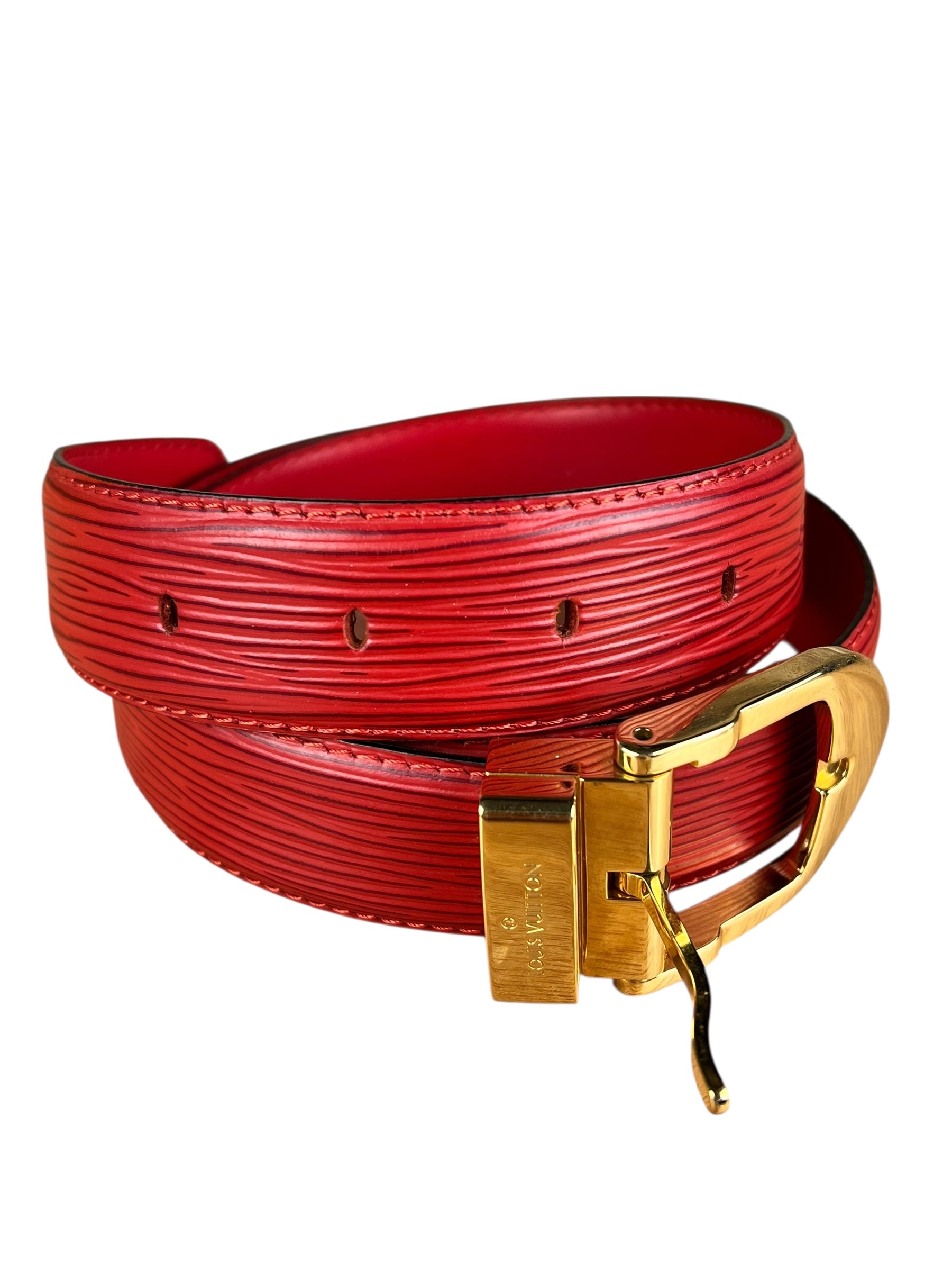 Louis Vuitton Red Epi Leather Belt