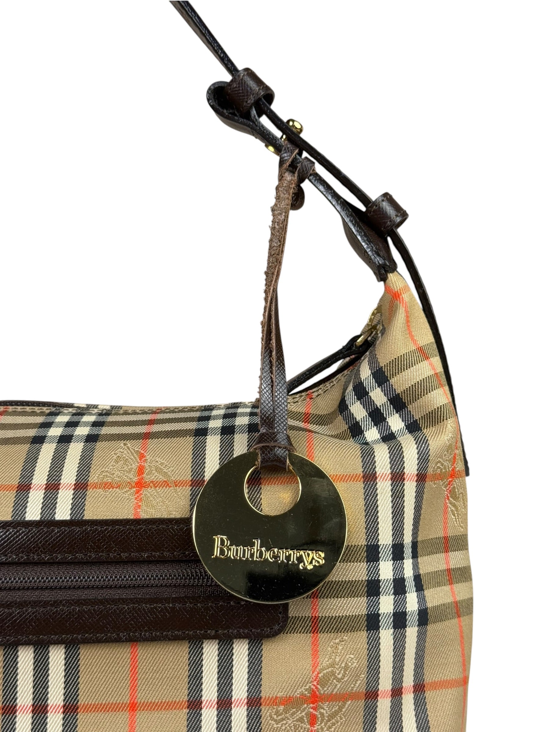 Burberry Vintage House Check Canvas/Leather Shoulder Bag