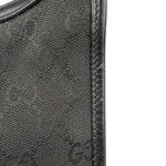 Gucci Black Canvas Leather Trim Shoulder Bag