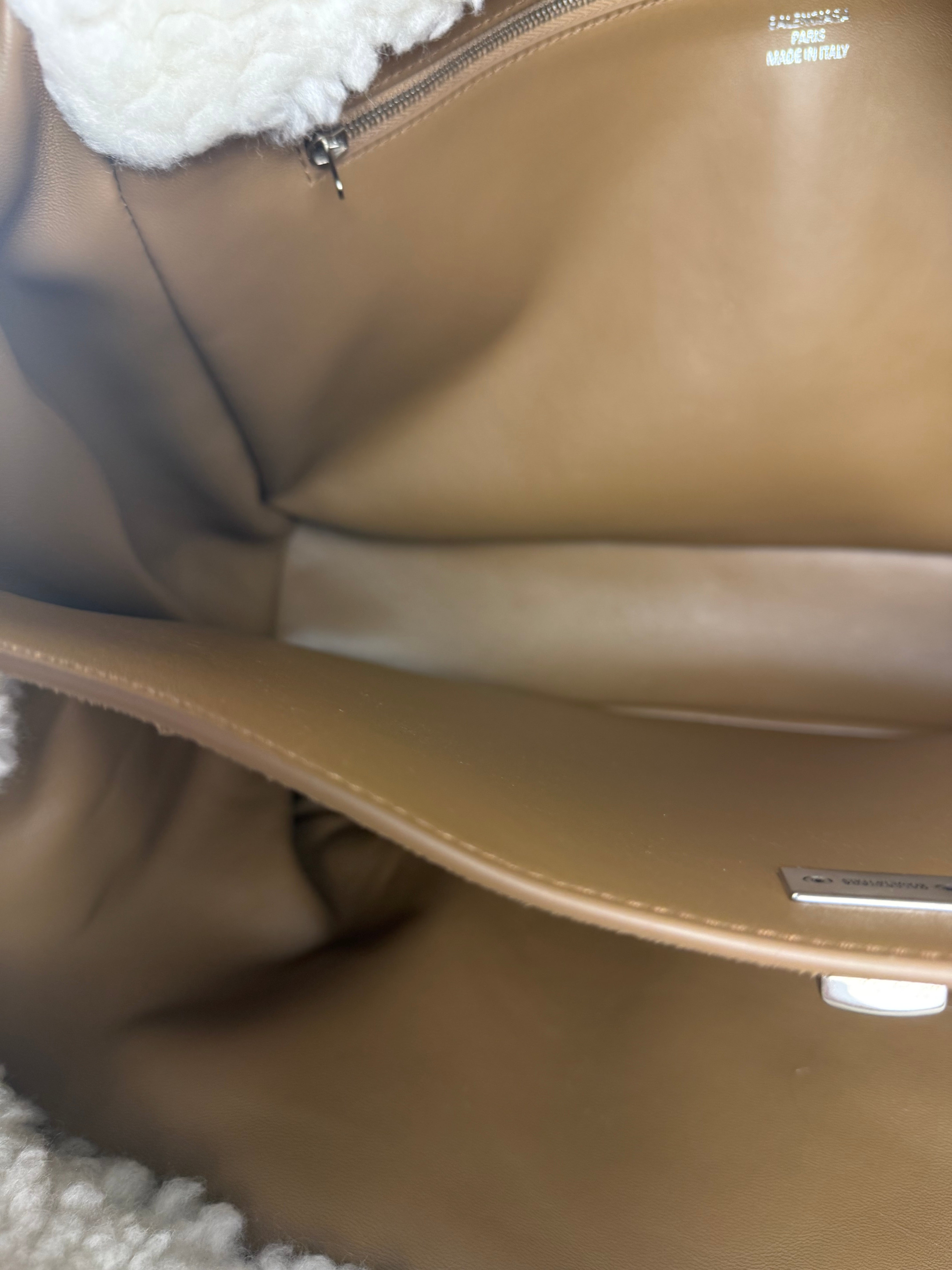 Balenciaga Rodeo Handbag Suede/Fleece Brown