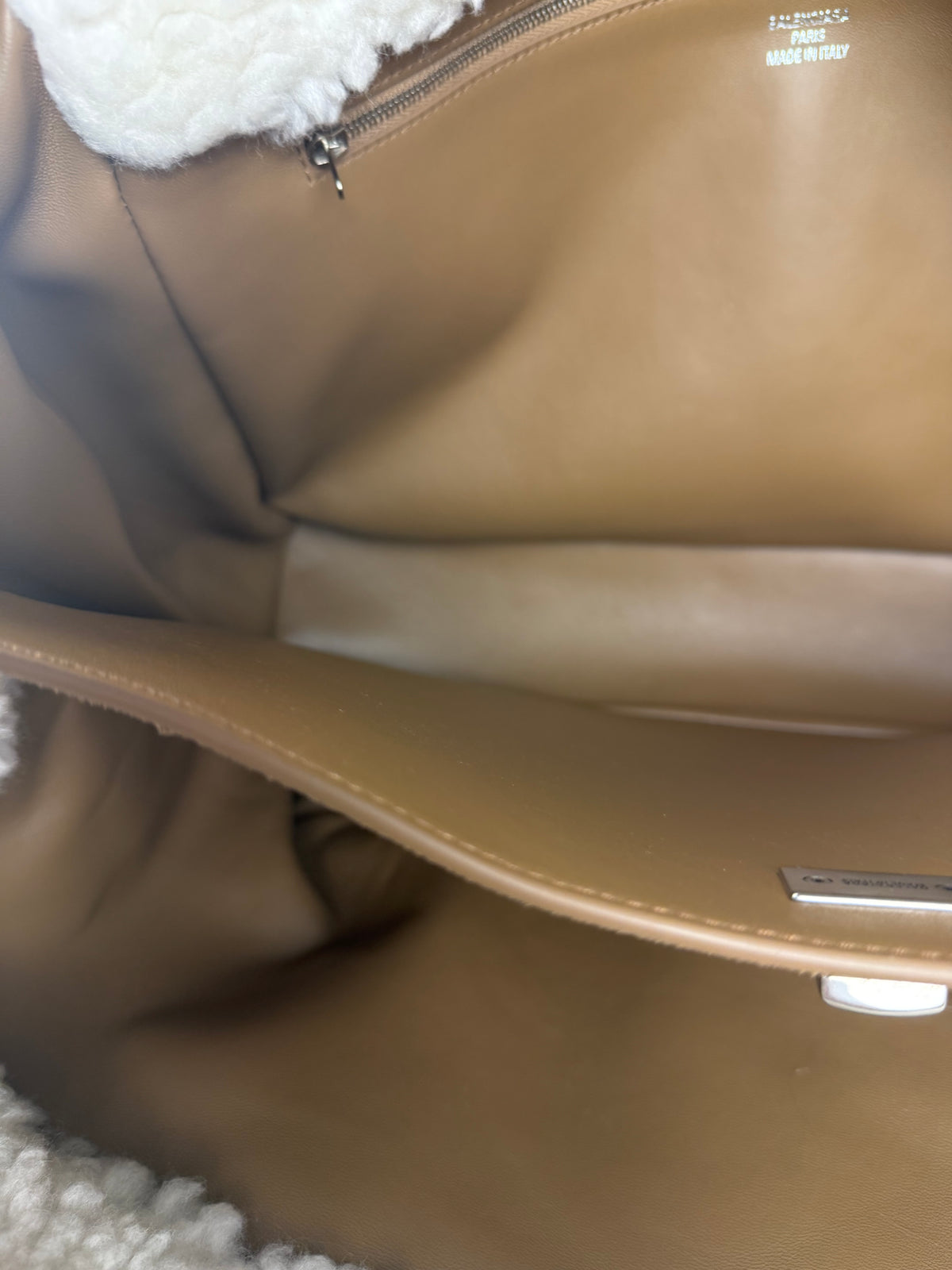 Balenciaga Rodeo Handbag Suede/Fleece Brown