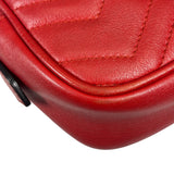 Gucci Red Leather Marmont Small Camera Bag